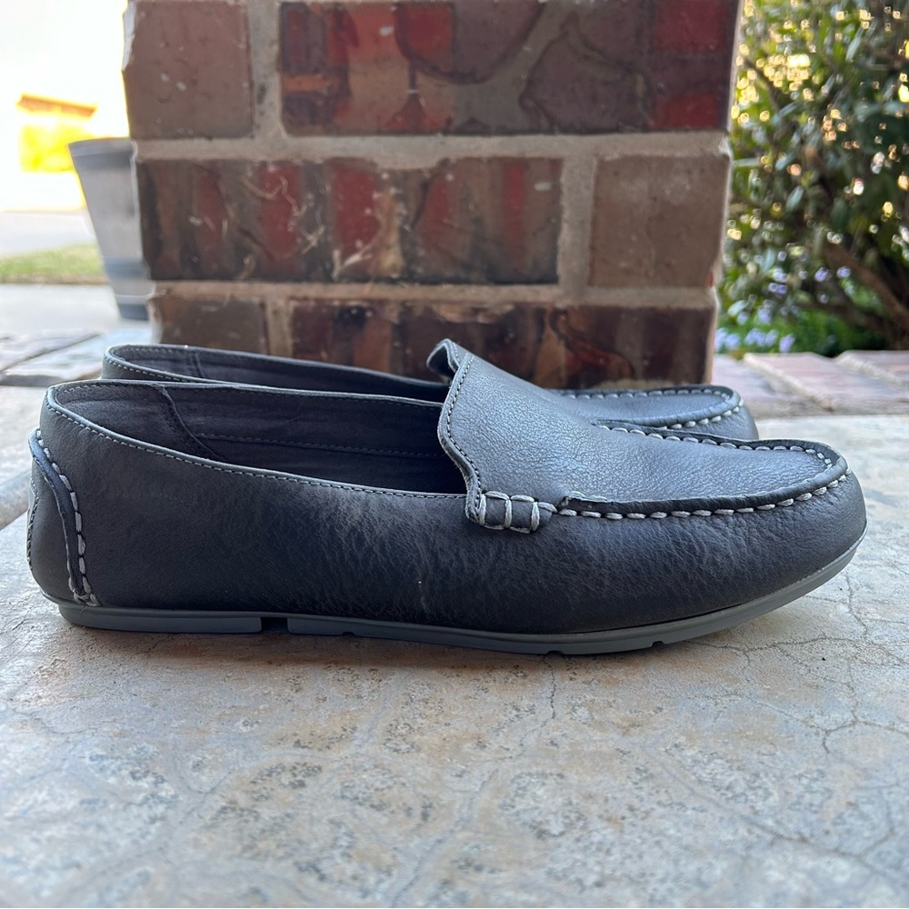 Sperry Leather Suede Driving Shoes Loafer Gray Slip On Sz 7M - Picture 5 of 7